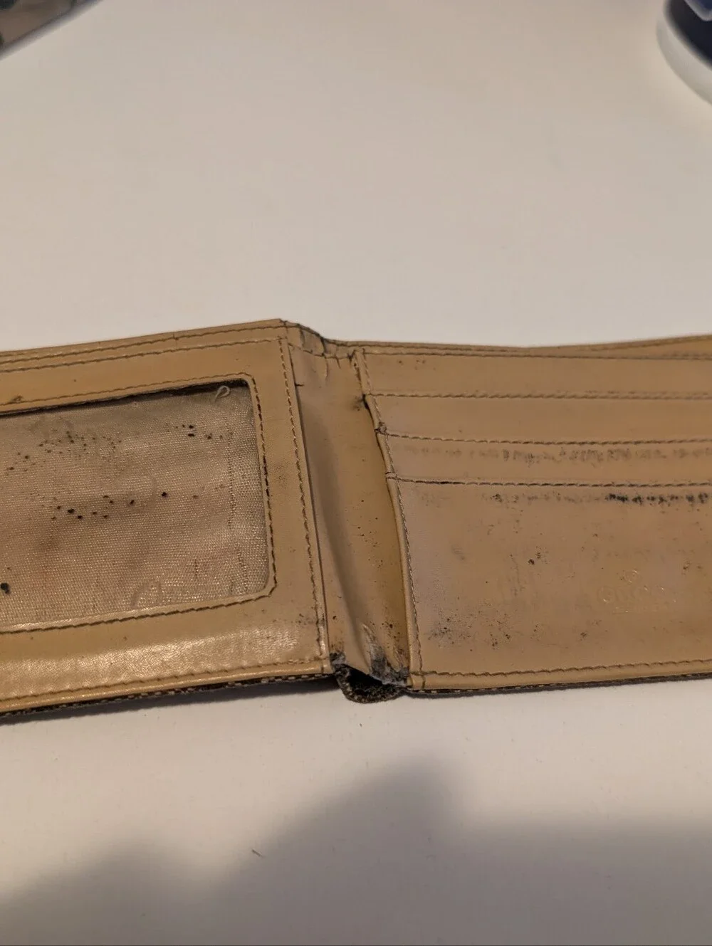 Gucci Card Holder Fabric Wallet Beige And Brown